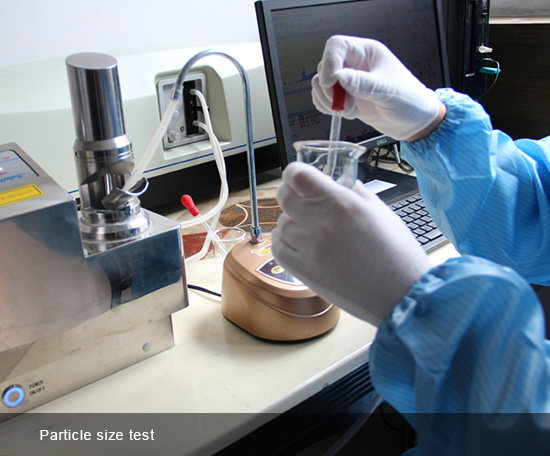 Particle size test for glow in the dark powder