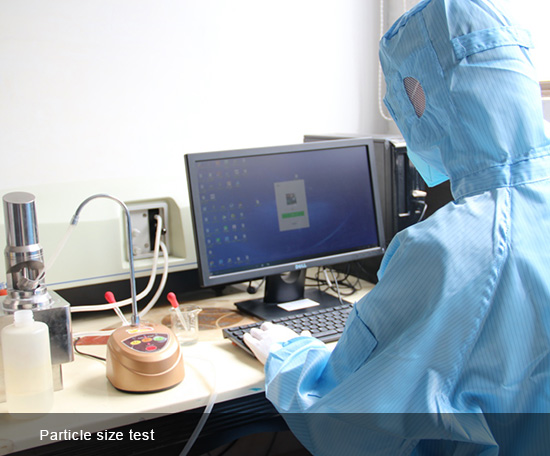 Particle size test for glow powder