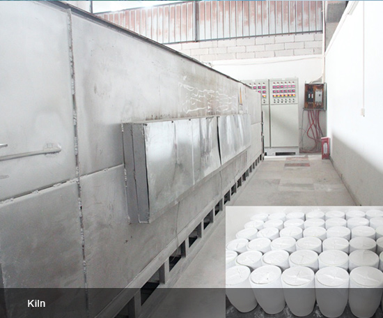 Kiln for calcination of glow powder