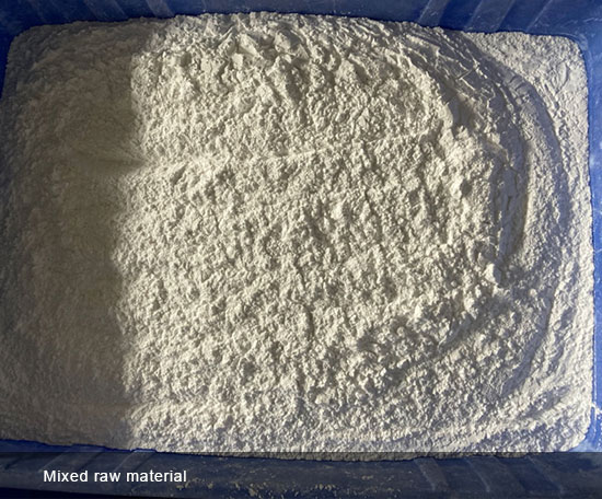 mixed raw material of glow powder