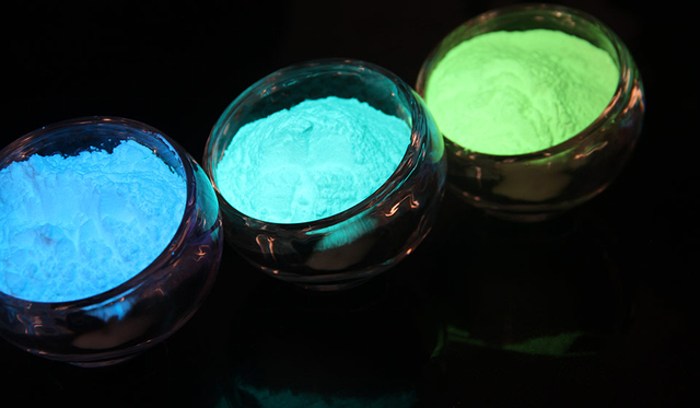 Blue, green, wathet glow in the dark powder